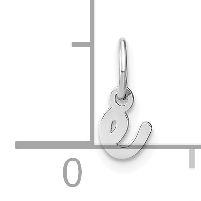 14k White Gold 14KW Lower case Letter E Initial Charm