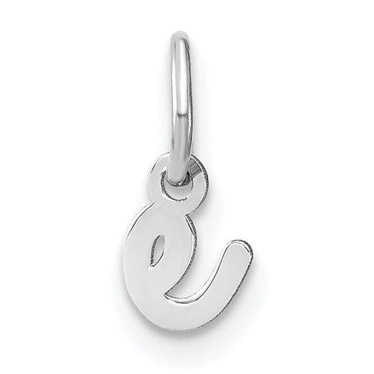 14k White Gold 14KW Lower case Letter E Initial Charm