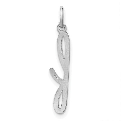14k White Gold 14KW Lower case Letter F Initial Charm