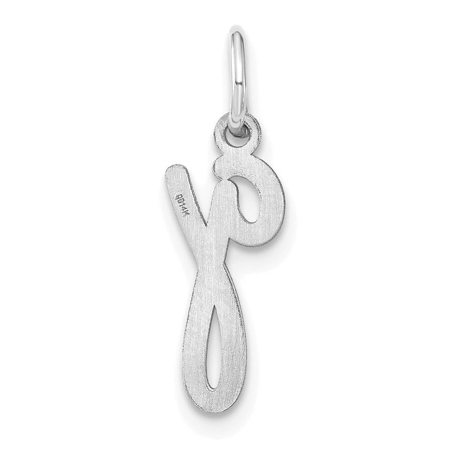 14k White Gold 14KW Lower case Letter G Initial Charm