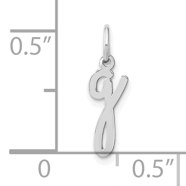 14k White Gold 14KW Lower case Letter G Initial Charm