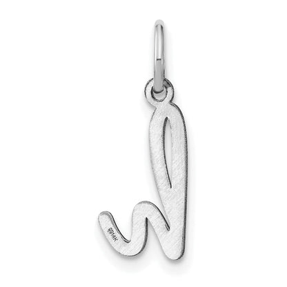 14K White Gold 14Kw Lower Case Letter H Initial Charm