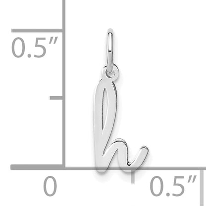 14K White Gold 14Kw Lower Case Letter H Initial Charm