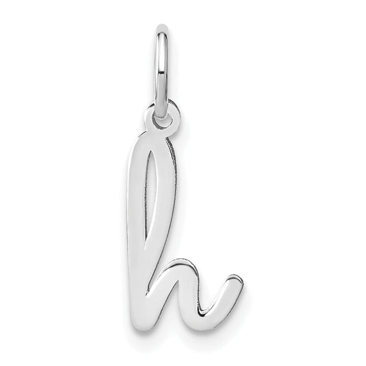 14K White Gold 14Kw Lower Case Letter H Initial Charm