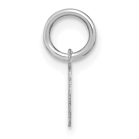 14k White Gold 14KW Lower case Letter I Initial Charm