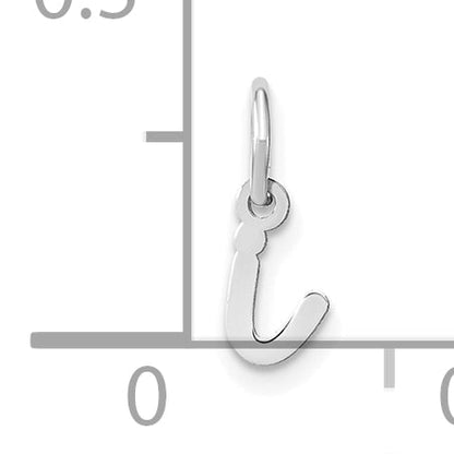 14k White Gold 14KW Lower case Letter I Initial Charm