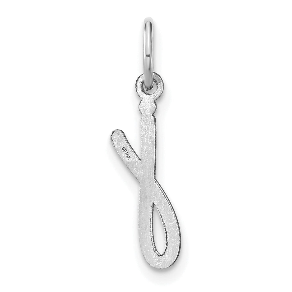 14k White Gold 14KW Lower case Letter J Initial Charm
