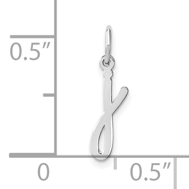 14k White Gold 14KW Lower case Letter J Initial Charm
