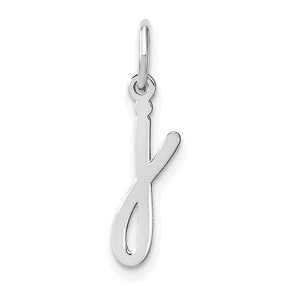 14k White Gold 14KW Lower case Letter J Initial Charm
