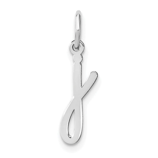 14k White Gold 14KW Lower case Letter J Initial Charm