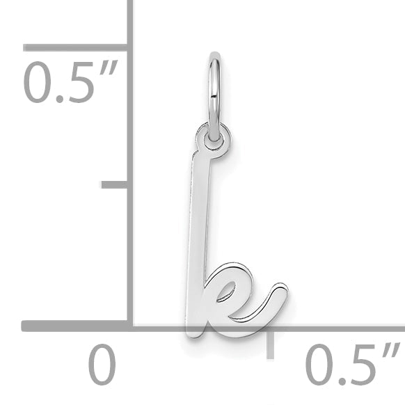 14k White Gold 14KW Lower case Letter K Initial Charm