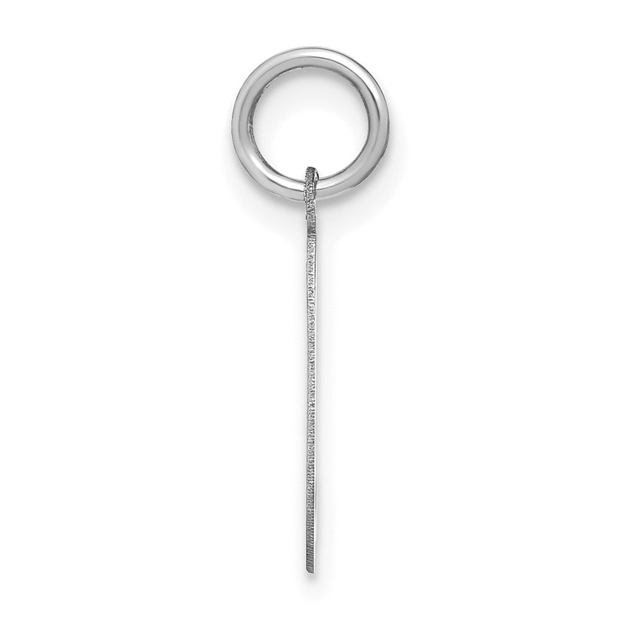 14k White Gold 14KW Lower case Letter L Initial Charm