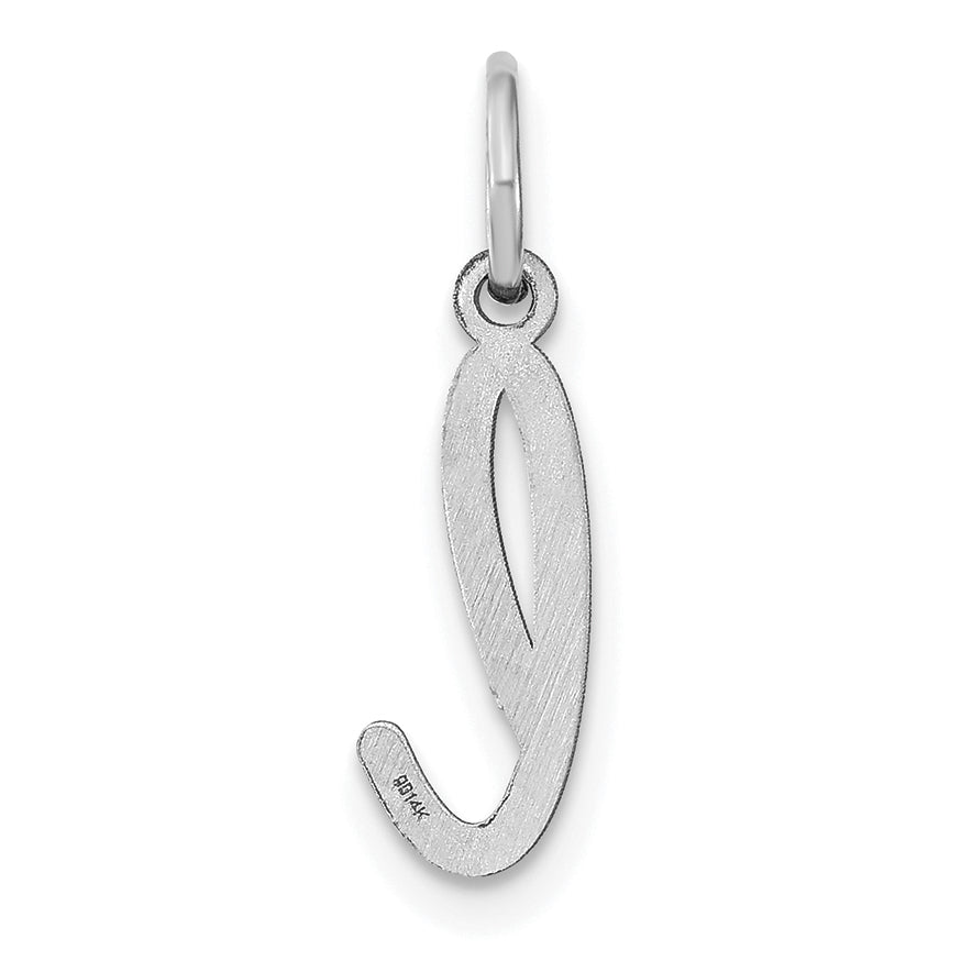 14k White Gold 14KW Lower case Letter L Initial Charm