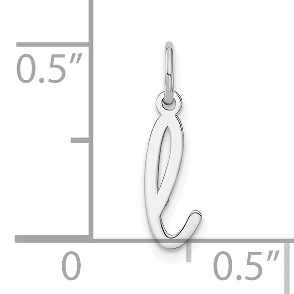 14k White Gold 14KW Lower case Letter L Initial Charm