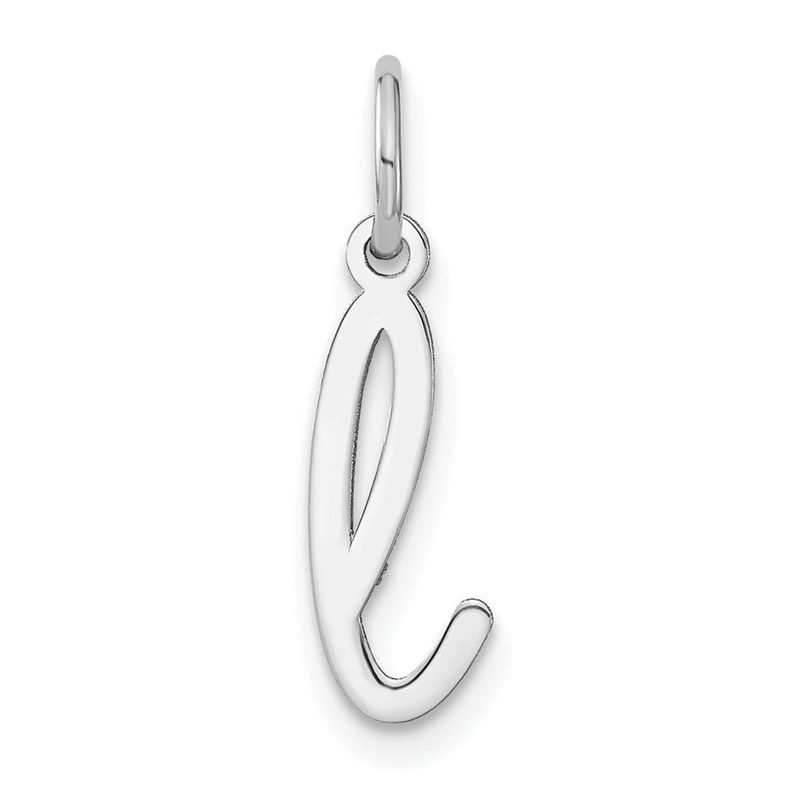 14k White Gold 14KW Lower case Letter L Initial Charm