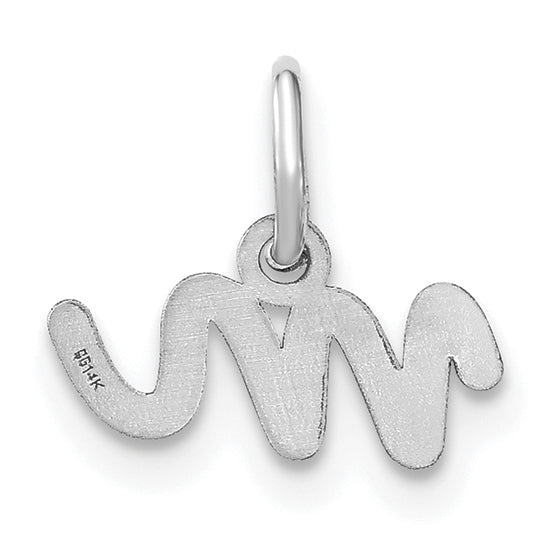 14k White Gold 14KW Lower case Letter M Initial Charm