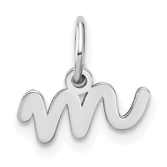 14k White Gold 14KW Lower case Letter M Initial Charm