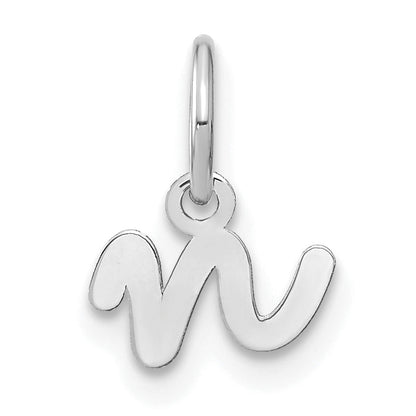 14k White Gold 14KW Lower case Letter N Initial Charm