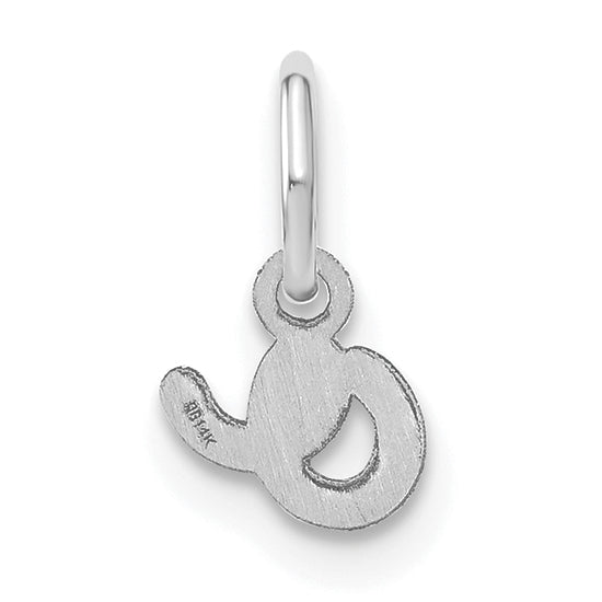 14k White Gold 14KW Lower case Letter O Initial Charm