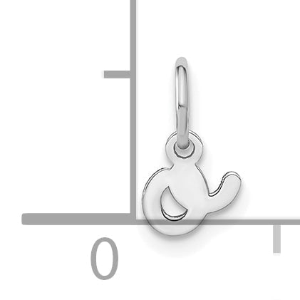 14k White Gold 14KW Lower case Letter O Initial Charm
