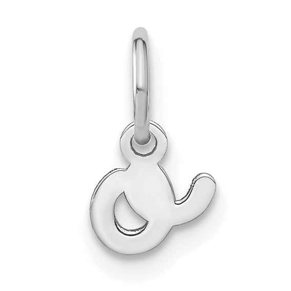 14k White Gold 14KW Lower case Letter O Initial Charm