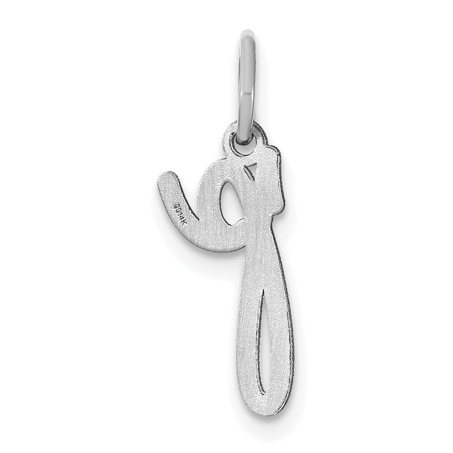 14k White Gold 14KW Lower case Letter P Initial Charm