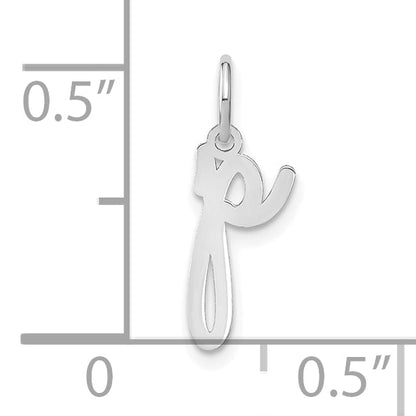 14k White Gold 14KW Lower case Letter P Initial Charm
