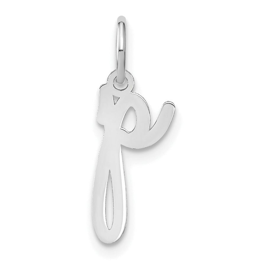 14k White Gold 14KW Lower case Letter P Initial Charm