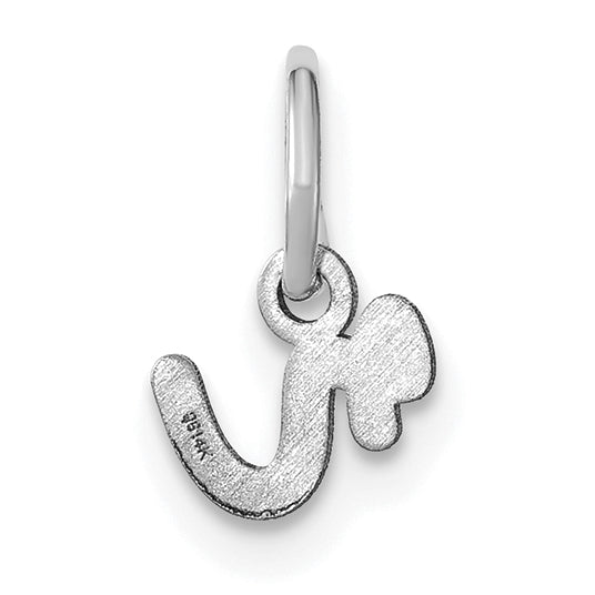 14k White Gold 14KW Lower case Letter R Initial Charm