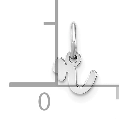 14k White Gold 14KW Lower case Letter R Initial Charm