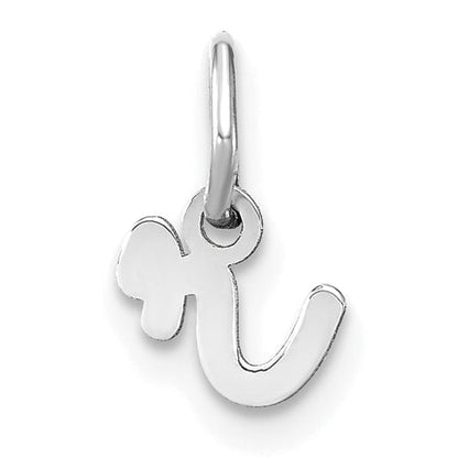 14k White Gold 14KW Lower case Letter R Initial Charm