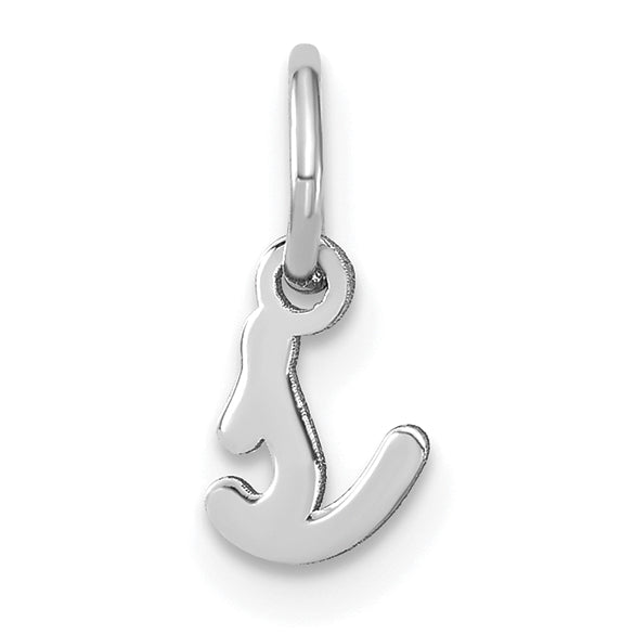 14k White Gold 14KW Lower case Letter S Initial Charm