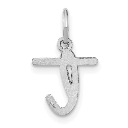 14k White Gold 14KW Lower case Letter T Initial Charm