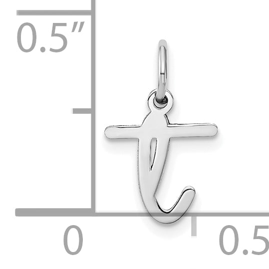 14k White Gold 14KW Lower case Letter T Initial Charm