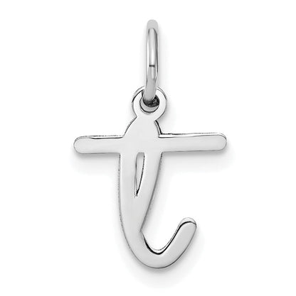 14k White Gold 14KW Lower case Letter T Initial Charm