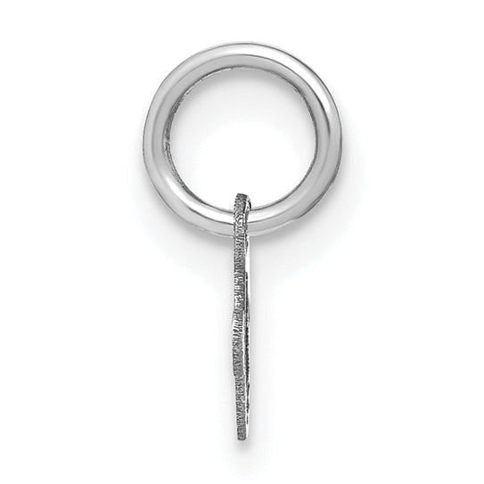 14k White Gold 14KW Lower case Letter V Initial Charm