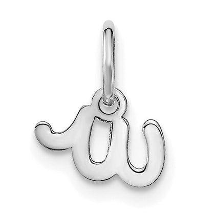 14k White Gold 14KW Lower case Letter W Initial Charm