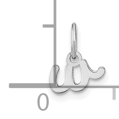 14k White Gold 14KW Lower case Letter W Initial Charm
