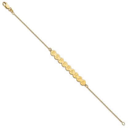 Gold Plated Sterling Silver/Gold 9 Letter Bubble Bracelet