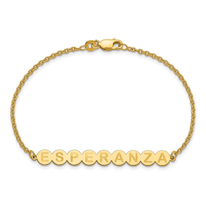 Gold Plated Sterling Silver/Gold 9 Letter Bubble Bracelet