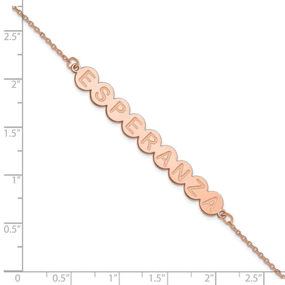 14K Rose Gold 9 Letter Bubble Bracelet