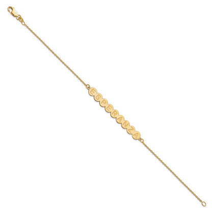 14K Yellow Gold 9 Letter Bubble Bracelet