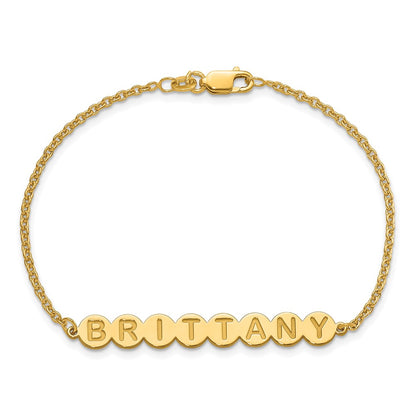 Gold Plated Sterling Silver/Gold 8 Letter Bubble Bracelet