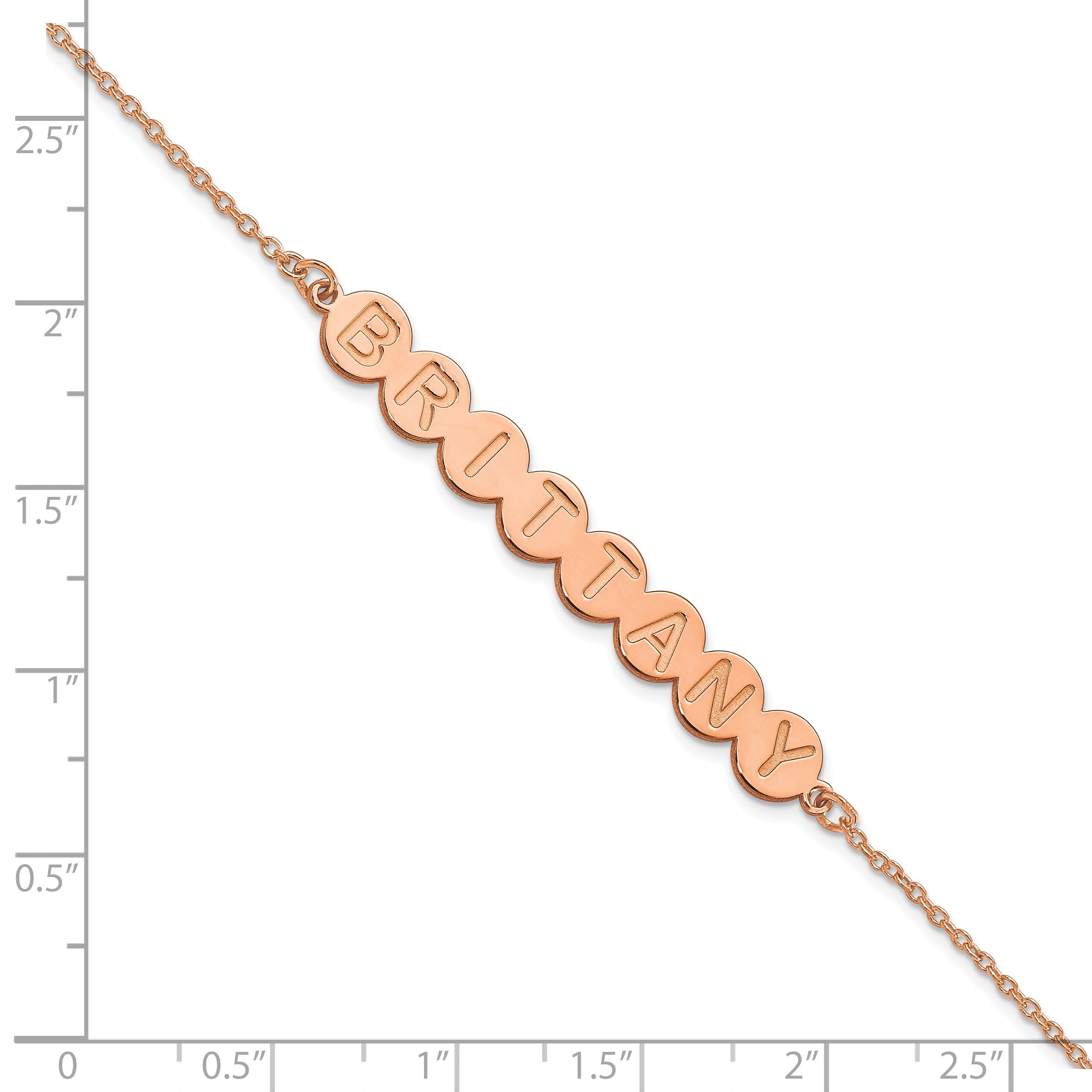 14K Rose Gold 8 Letter Bubble Bracelet