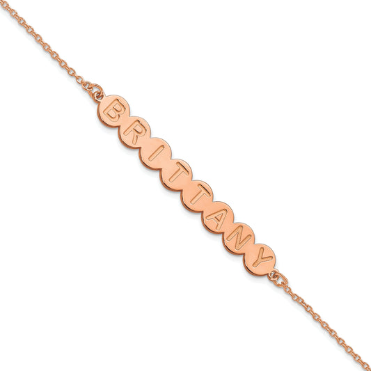 14K Rose Gold 8 Letter Bubble Bracelet