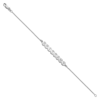 Sterling Silver Silver/Rhodium Plated 8 Letter Bubble Bracelet