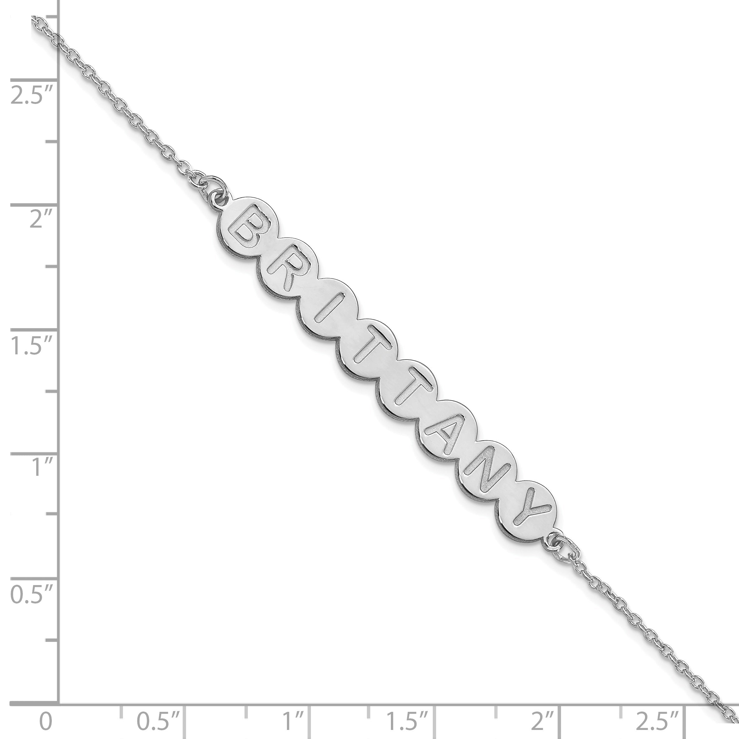 14K White Gold 8 Letter Bubble Bracelet