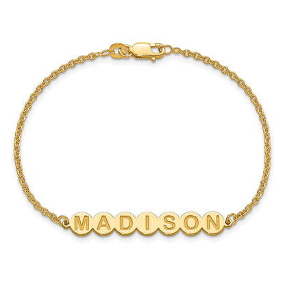 Gold Plated Sterling Silver/Gold 7 Letter Bubble Bracelet