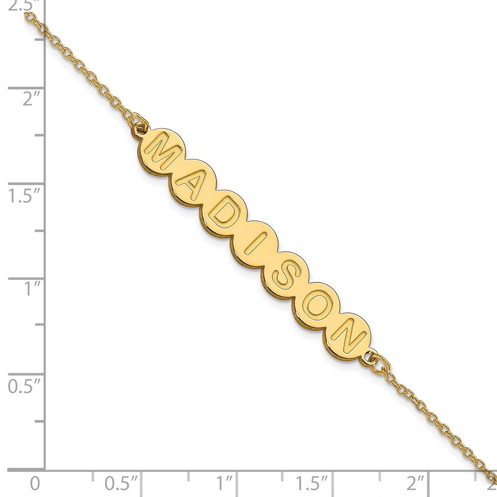 Gold Plated Sterling Silver/Gold 7 Letter Bubble Bracelet