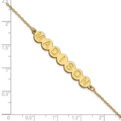 Gold Plated Sterling Silver/Gold 7 Letter Bubble Bracelet